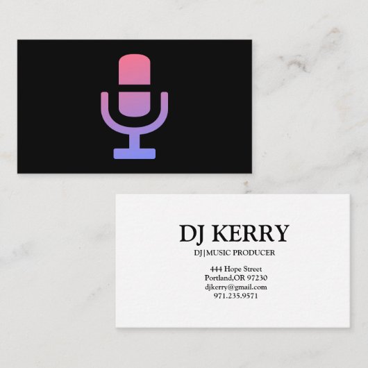 DJ Disc Jockey Elektronisch Visitekaartje (Voorkant / Achterkant)