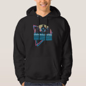 Dj Disc Jockey Retro Caution DJ At Work Hoodie (Voorkant)