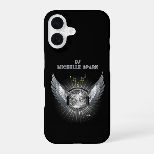DJ Disco Ball Wings iPhone 16 Hoesje (Achterkant)