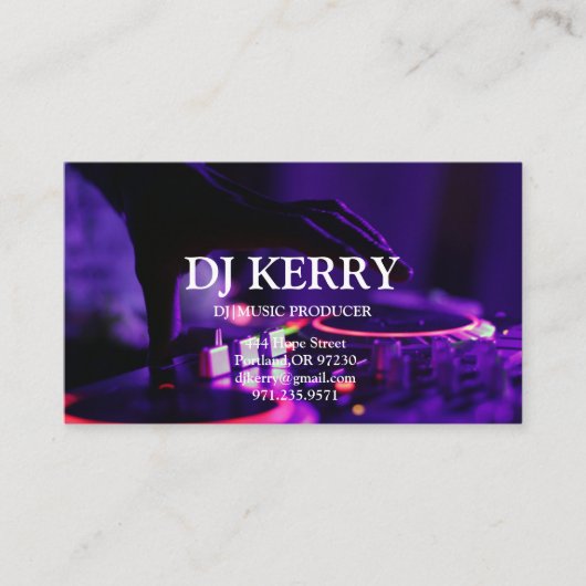 DJ Disk Jockey Electronic Visitekaartje (Voorkant)
