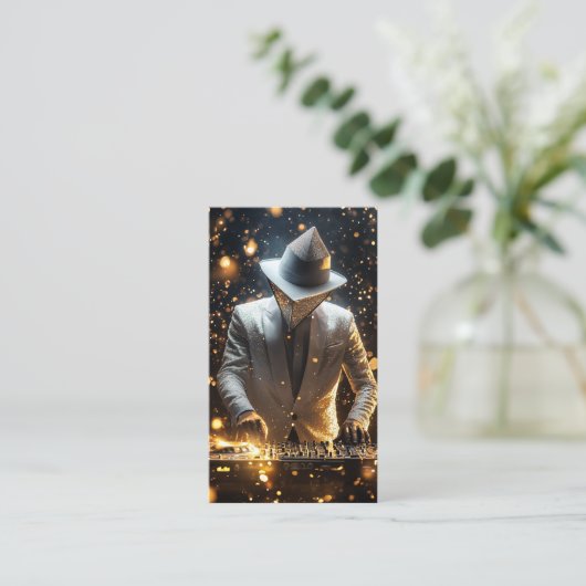 DJ Disk Jockey Electronic Visitekaartje (Staand voorkant)