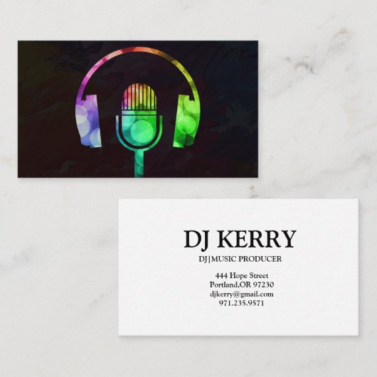 DJ Disk Jockey Electronic Visitekaartje (Voorkant / Achterkant)