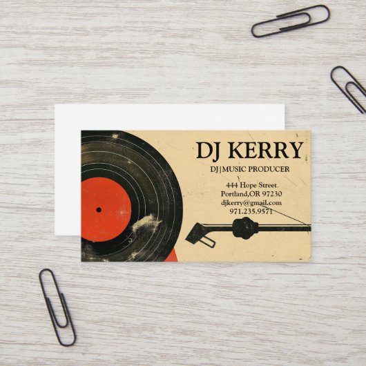 DJ Disk Jockey Electronic Visitekaartje (Voorkant / Achterkant in situ)
