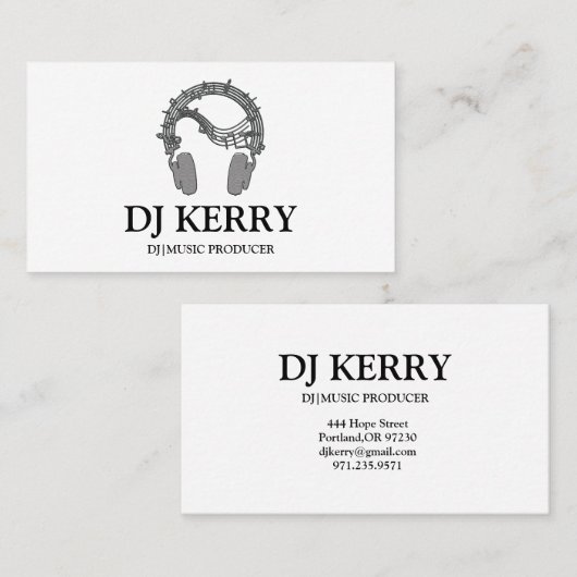 DJ Disk Jockey Electronic Visitekaartje (Voorkant / Achterkant)