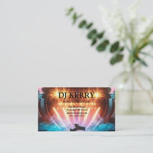 DJ Disk Jockey Electronic Visitekaartje (Staand voorkant)