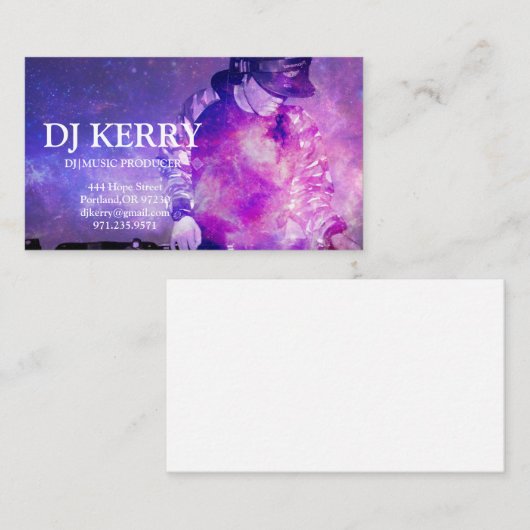 DJ Disk Jockey Electronic Visitekaartje (Voorkant / Achterkant)