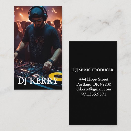 DJ Disk Jockey Electronic Visitekaartje (Voorkant / Achterkant)