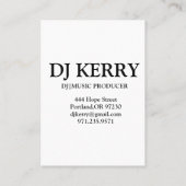 DJ Disk Jockey Electronic Visitekaartje (Achterkant)