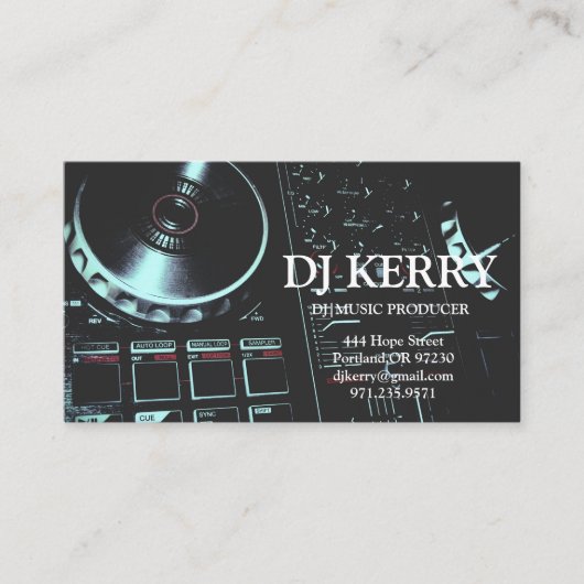 DJ Disk Jockey Electronic Visitekaartje (Voorkant)