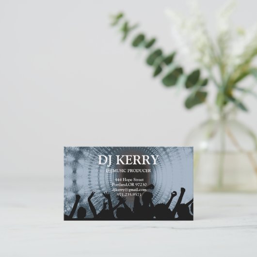 DJ Disk Jockey Electronic Visitekaartje (Staand voorkant)