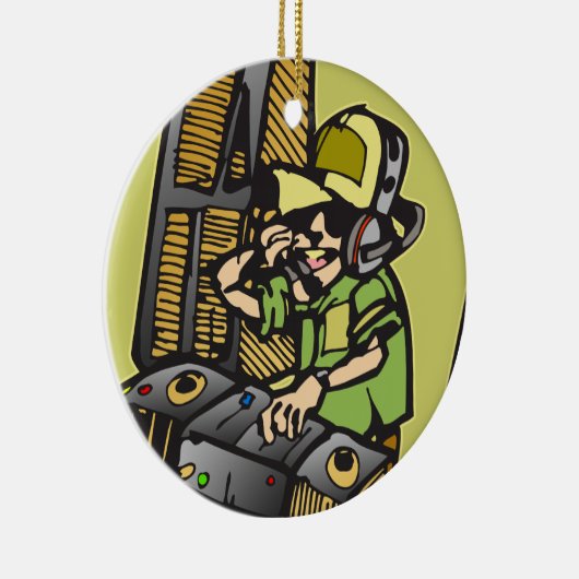 DJ Disk Jockey Keramisch Ornament (Rechts)