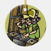 DJ Disk Jockey Keramisch Ornament (Voorkant)