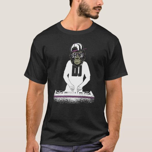 DJ Disk Jockey Monkey 1 T-shirt (Voorkant)