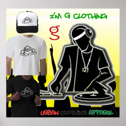 DJ Disk Jockey Poster van I'm G Clothing (Voorkant)