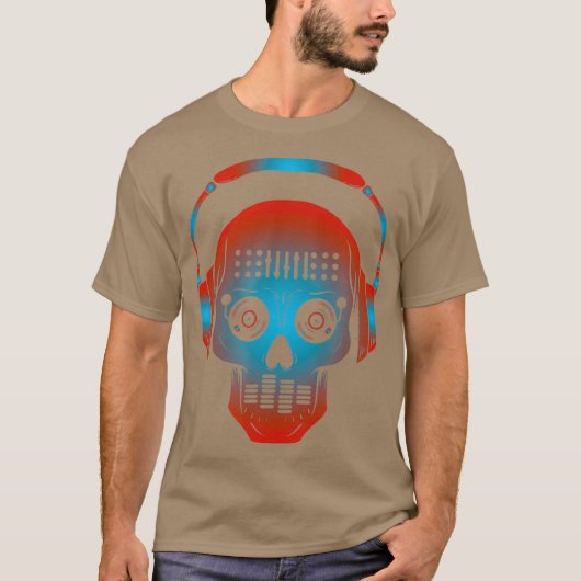 DJ Disk Jockey Skull Design for Platenspeler Mixer T-shirt (Voorkant)