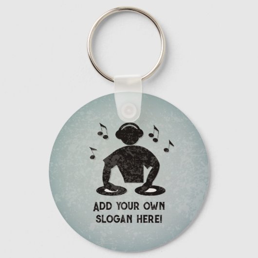 DJ - Disk Jockey - Sound Guy met uw aangepaste tek Sleutelhanger (Voorkant)