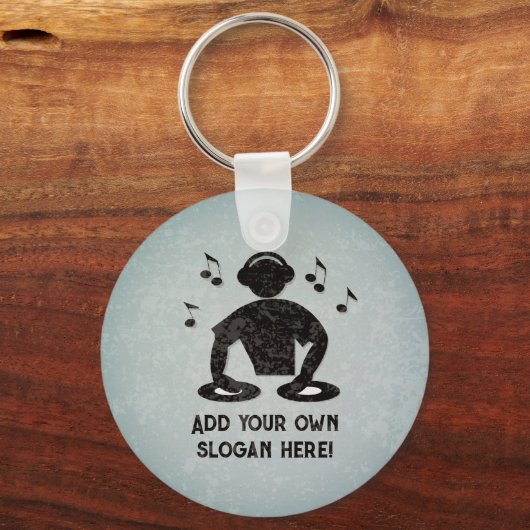 DJ - Disk Jockey - Sound Guy met uw aangepaste tek Sleutelhanger (Voorkant)