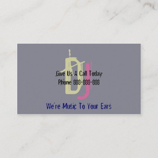 DJ Disk Jockey Visitekaartje (Achterkant)