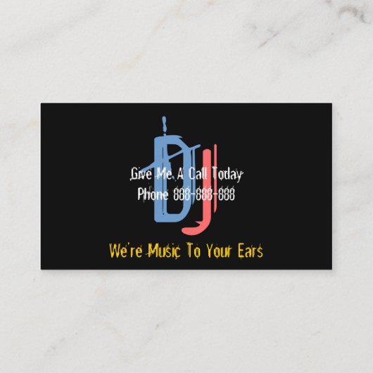 DJ Disk Jockey Visitekaartje (Achterkant)