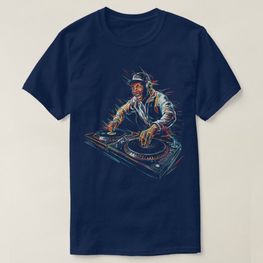 DJ Disk Jockey voor muziekliefhebbers T-shirt (Design voorkant)