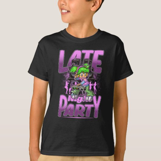 DJ Disk Jokey Platenspeler Party Music T-shirt (Voorkant)
