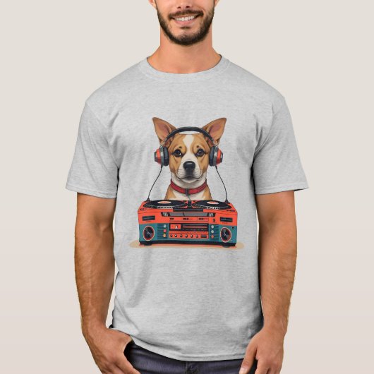 DJ Dog Platenspeler Beats T-shirt (Voorkant)
