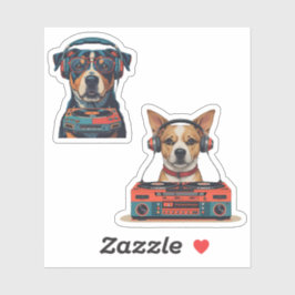 DJ Dog Sticker Set – Cool Vinyl Pup Stickers