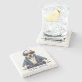 DJ Doggo Stenen Onderzetter (Zijkant)