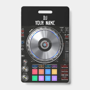 DJ-draaitafel Badge