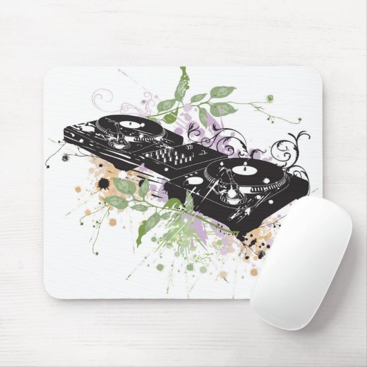DJ draaitafel Mousepad Muismat (Met muis)