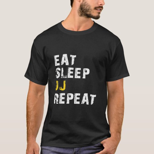 Dj - Eat Sleep Dj Repat Funny Deejay Cool T-shirt (Voorkant)
