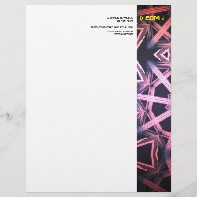 DJ EDM Letterhead Briefhoofd (Voorkant)