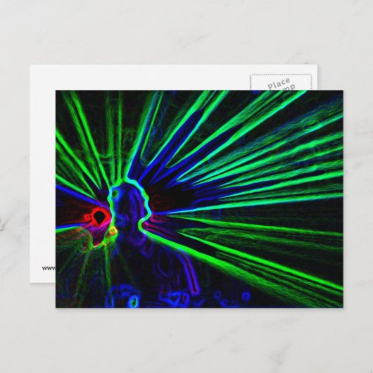 DJ en Laser Lights briefkaart (Voorkant / Achterkant)