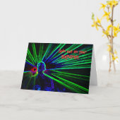 DJ en Laser Lights verjaardagskaart Kaart (Gele Bloem)