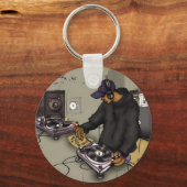 DJ en twee Platenspelers Sleutelhanger (Voorkant)