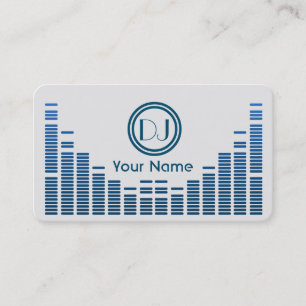 Dj equalizer-muziek speelt blauw in de schaduw visitekaartje