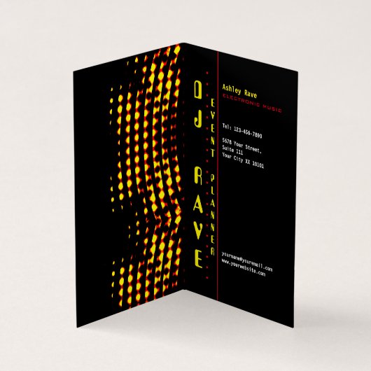 DJ Event Planner Folded Visitekaartje (Binnen)