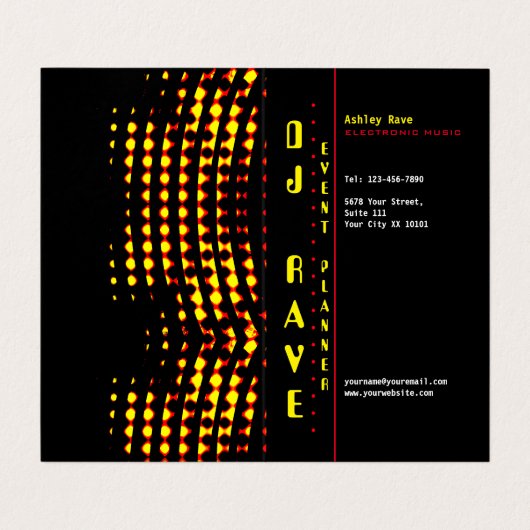 DJ Event Planner Folded Visitekaartje (Binnenkant ongevouwen)