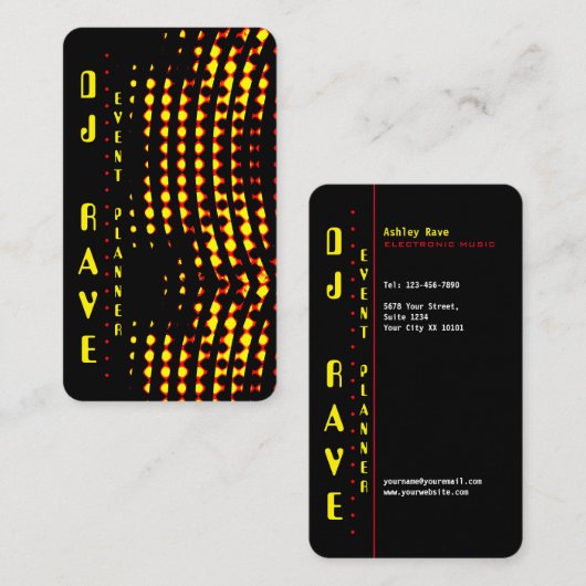 DJ Event Planner Visitekaartje (Voorkant / Achterkant)