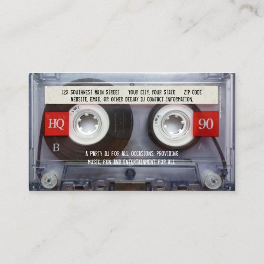 DJ Extraordinaire Cassettebandje Visitekaartje (Achterkant)