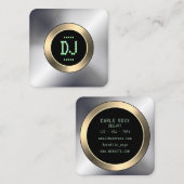 DJ faux display metallic Vierkante Visitekaartje (Voorkant / Achterkant)
