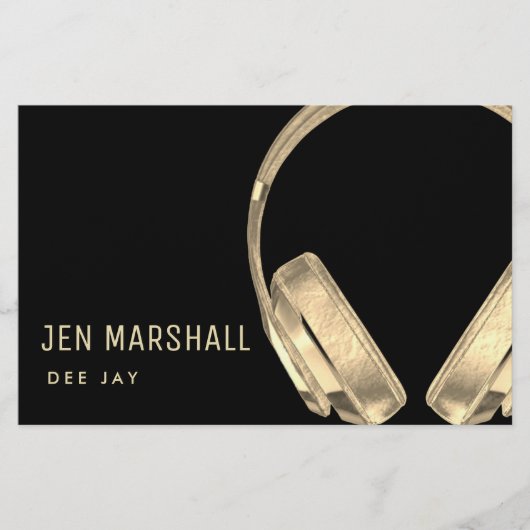 DJ faux gold effect muziek Flyer (Voorkant)