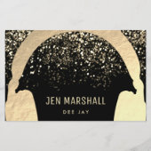 DJ faux Gold folie effect hoofdtelefoonontwerp Flyer (Voorkant)