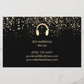 DJ faux Gold folie effect hoofdtelefoonontwerp Flyer (Achterkant)