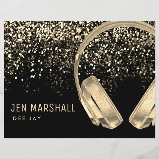 DJ faux gold folie effect muziek Flyer (Voorkant)