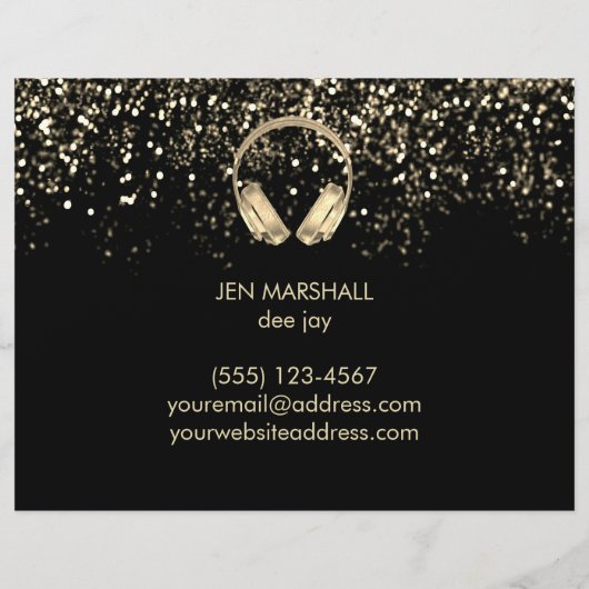 DJ faux gold folie effect muziek Flyer (Achterkant)