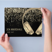DJ faux gold folie effect muziek Flyer (Hand)