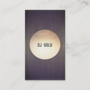 DJ Faux Gold Leaf Circle Wood Muziek Visitekaartje
