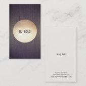 DJ Faux Gold Leaf Circle Wood Muziek Visitekaartje (Voorkant / Achterkant)