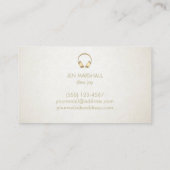 DJ faux gouden folie hoofdtelefoon op ivoren achte Visitekaartje (Achterkant)